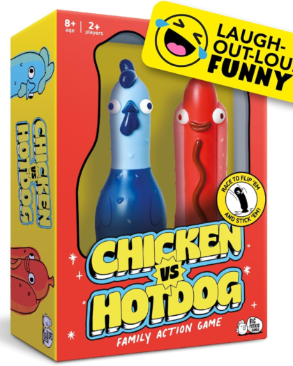 Chicken vs Hotdog Flip and Stick Party Game
