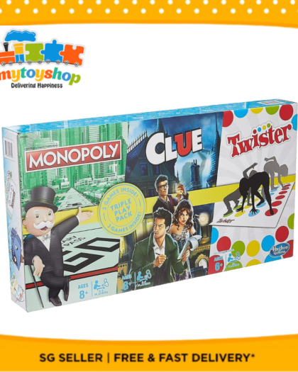 Hasbro Gaming Triple Play Pack (Monopoly, Clue, and Twister )