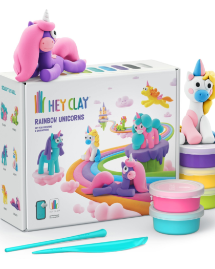 Hey Clay Rainbow Unicorns Large Set