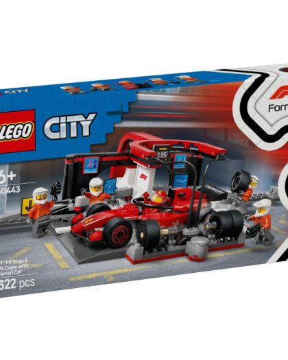 LEGO 60443 City F1 Pit Stop n Pit Crew with Ferrari Car