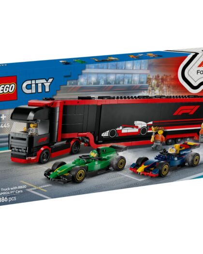LEGO 60445 City F1 Truck with RB20 N AMR24 F1 Cars