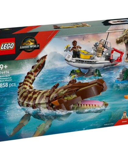 LEGO 76974 Jurassic World Brick Built Mosasaurus Boat Mission