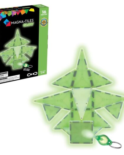 Magna Tiles Glow 16 Piece Set (LED light included)