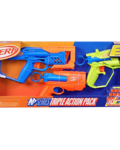 NERF N Series Triple Action Pack Blaster Gun