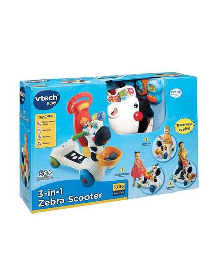 VTech 3 in 1 Zebra Learning Scooter